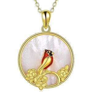 18k Pearl Angel Cardinal Diamond Necklace